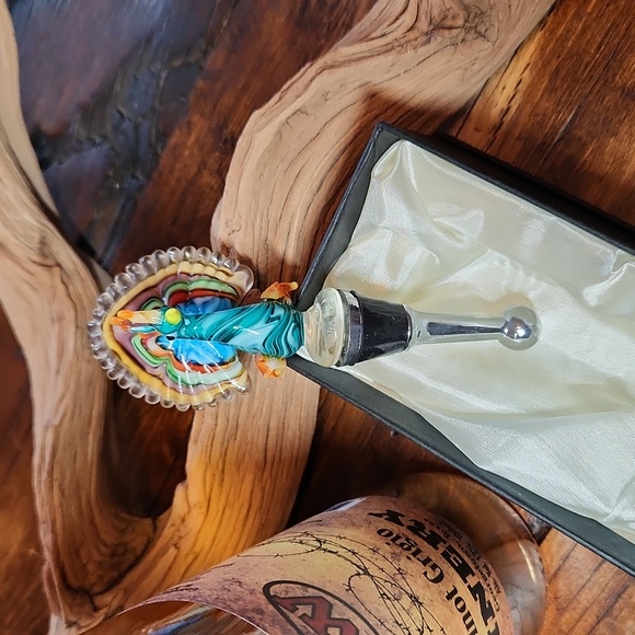 🚦3for$15🚦Glass Peacock Wine Stopper - Picture 7 of 10